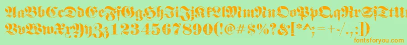 Frakturwinding2Regular Font – Orange Fonts on Green Background