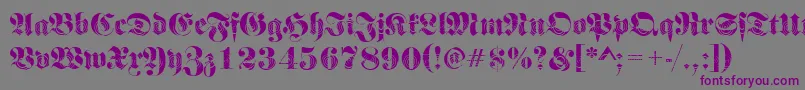 Frakturwinding2Regular-Schriftart – Violette Schriften auf grauem Hintergrund