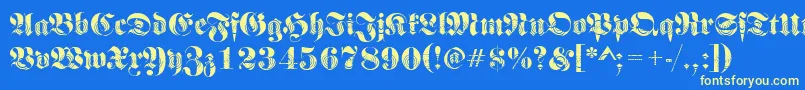 Frakturwinding2Regular Font – Yellow Fonts on Blue Background