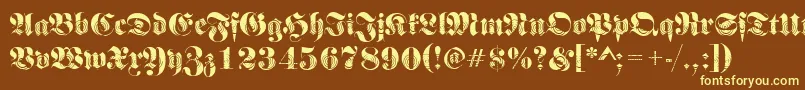 Frakturwinding2Regular Font – Yellow Fonts on Brown Background