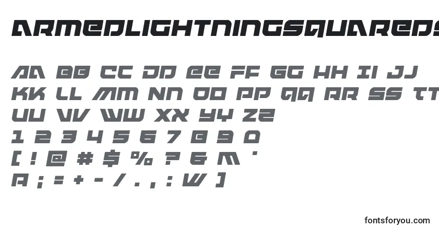 Fuente Armedlightningsquaredsemital (119980) - alfabeto, números, caracteres especiales