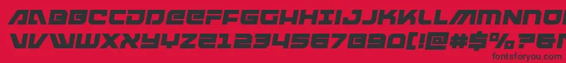 Шрифт armedlightningsquaredsemital – чёрные шрифты на красном фоне
