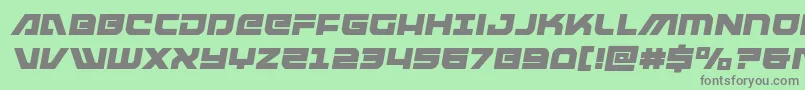 armedlightningsquaredsemital Font – Gray Fonts on Green Background