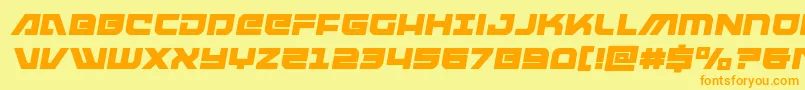 armedlightningsquaredsemital Font – Orange Fonts on Yellow Background