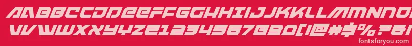 armedlightningsquaredsuperital Font – Pink Fonts on Red Background