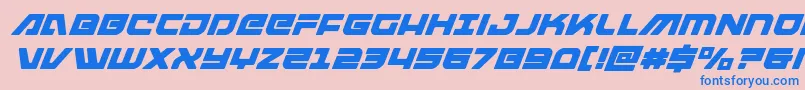 armedlightningsuperital Font – Blue Fonts on Pink Background