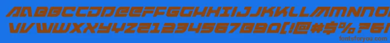 armedlightningsuperital Font – Brown Fonts on Blue Background