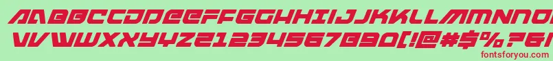 フォントarmedlightningsuperital – 赤い文字の緑の背景