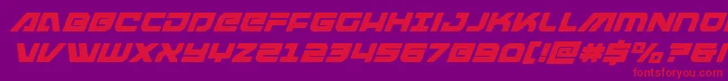 Weitere Informationen zur armedlightningsuperital-Schriftart armedlightningsuperital-Schriftart – Rote Schriften auf violettem Hintergrund