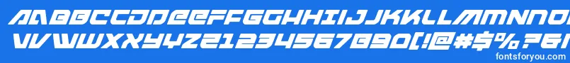 armedlightningsuperital-Schriftart – Weiße Schriften auf blauem Hintergrund