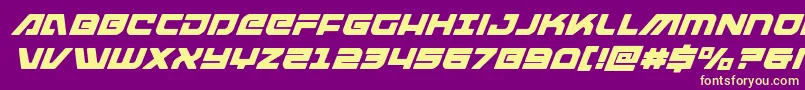 armedlightningsuperital Font – Yellow Fonts on Purple Background