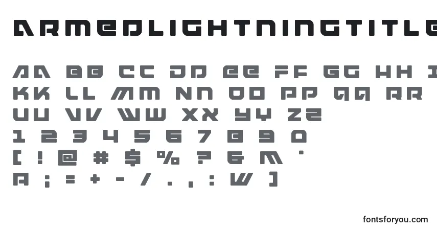 Schriftart Armedlightningtitle (119983) – Alphabet, Zahlen, spezielle Symbole