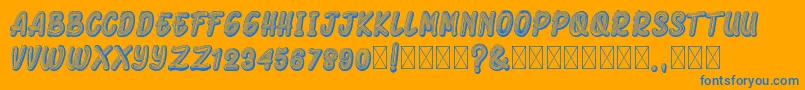 ArmonelaBlack-Schriftart – Blaue Schriften auf orangefarbenem Hintergrund