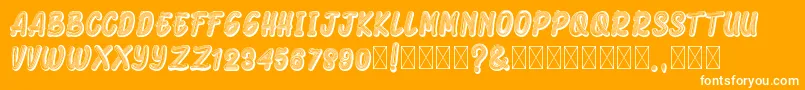 ArmonelaBlack-Schriftart – Weiße Schriften auf orangefarbenem Hintergrund