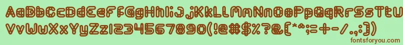 ARMORED Font – Brown Fonts on Green Background