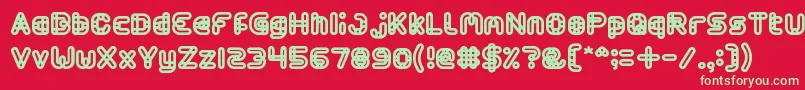 ARMORED Font – Green Fonts on Red Background