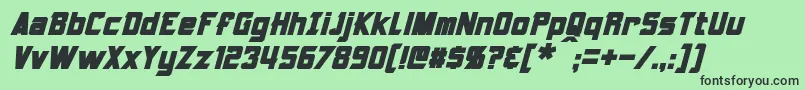 フォントArmorhide Bold Italic – 緑の背景に黒い文字