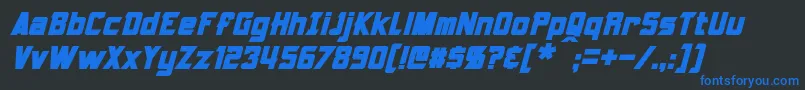 Шрифт Armorhide Bold Italic – синие шрифты на чёрном фоне