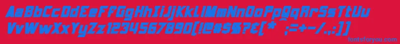 フォントArmorhide Bold Italic – 赤い背景に青い文字