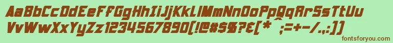 Police Armorhide Bold Italic – polices brunes sur fond vert