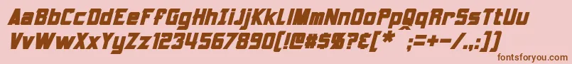 Шрифт Armorhide Bold Italic – коричневые шрифты на розовом фоне