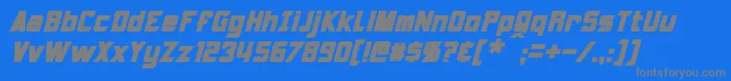 Armorhide Bold Italic-Schriftart – Graue Schriften auf blauem Hintergrund