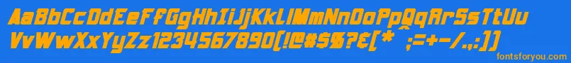 Armorhide Bold Italic Font – Orange Fonts on Blue Background