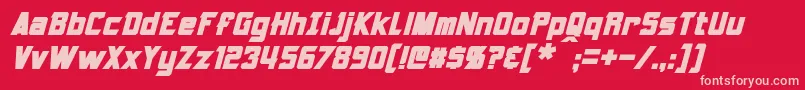 Шрифт Armorhide Bold Italic – розовые шрифты на красном фоне