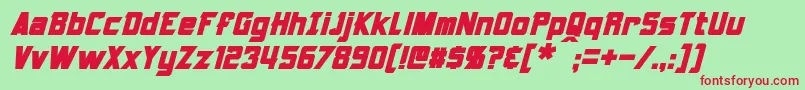 Шрифт Armorhide Bold Italic – красные шрифты на зелёном фоне