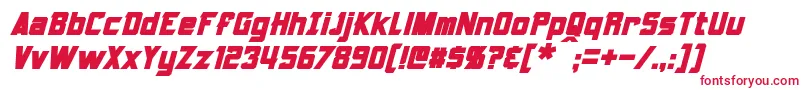 Armorhide Bold Italic-Schriftart – Rote Schriften auf weißem Hintergrund
