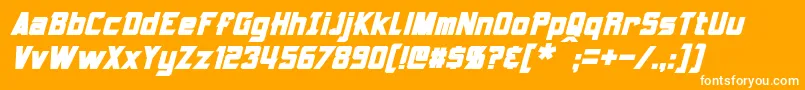 Armorhide Bold Italic-fontti – valkoiset fontit oranssilla taustalla