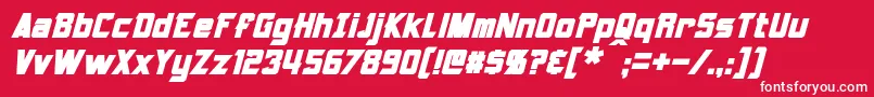 Czcionka Armorhide Bold Italic – białe czcionki na czerwonym tle
