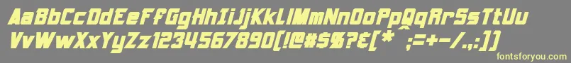 Fonte Armorhide Bold Italic – fontes amarelas em um fundo cinza