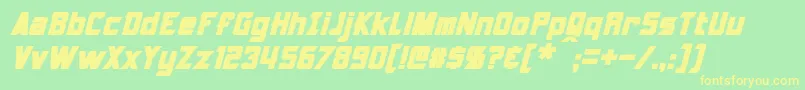 フォントArmorhide Bold Italic – 黄色の文字が緑の背景にあります