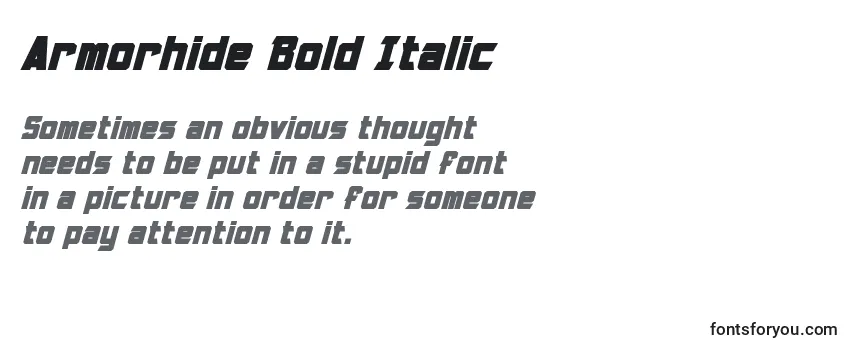 Review of the Armorhide Bold Italic Font