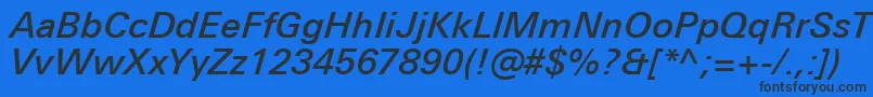 UniversNextProMediumItalic Font – Black Fonts on Blue Background
