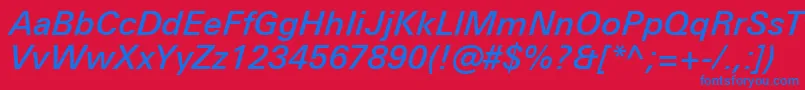UniversNextProMediumItalic Font – Blue Fonts on Red Background