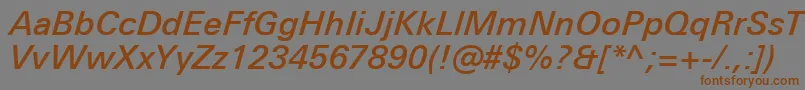 UniversNextProMediumItalic Font – Brown Fonts on Gray Background