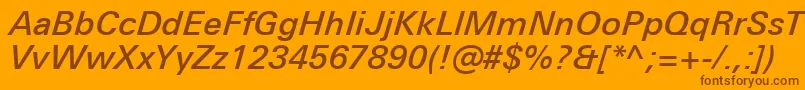 UniversNextProMediumItalic Font – Brown Fonts on Orange Background