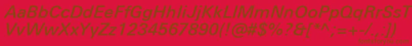 UniversNextProMediumItalic Font – Brown Fonts on Red Background