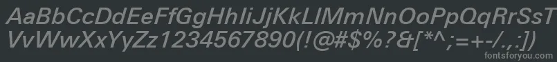 UniversNextProMediumItalic Font – Gray Fonts on Black Background