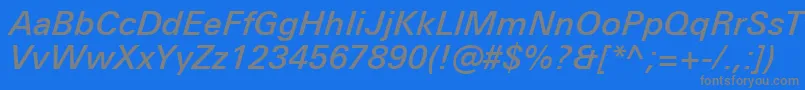 UniversNextProMediumItalic Font – Gray Fonts on Blue Background
