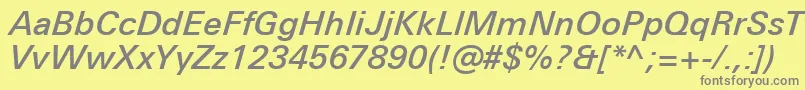 UniversNextProMediumItalic Font – Gray Fonts on Yellow Background