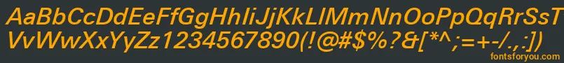 UniversNextProMediumItalic Font – Orange Fonts on Black Background
