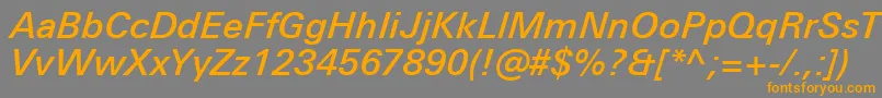 UniversNextProMediumItalic Font – Orange Fonts on Gray Background