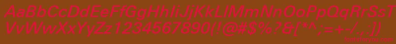 UniversNextProMediumItalic Font – Red Fonts on Brown Background