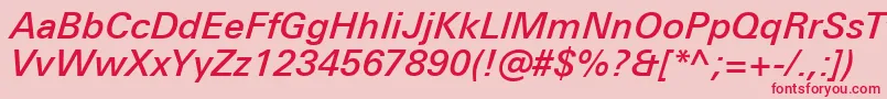 fuente UniversNextProMediumItalic – Fuentes Rojas Sobre Fondo Rosa