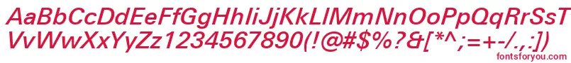 フォントUniversNextProMediumItalic – 赤い文字