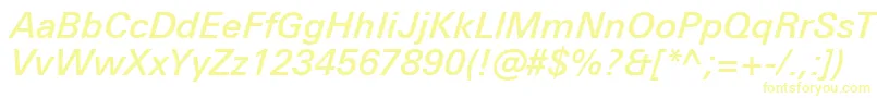 UniversNextProMediumItalic-Schriftart – Gelbe Schriften