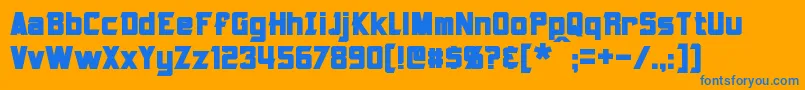 Armorhide Bold-Schriftart – Blaue Schriften auf orangefarbenem Hintergrund